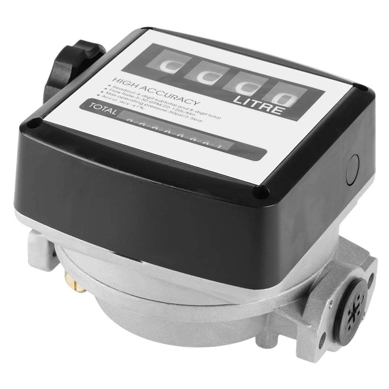 woobles Mechanical Meter, Fuel Meter Fuel Flowmeter, 1 Inch 4 Digital Diesel Fuel Flow Meter Pump Flow Meter 1 Percentage for Gas Oil Fuel Oil Kerosene Measuring Diesel - Image 5